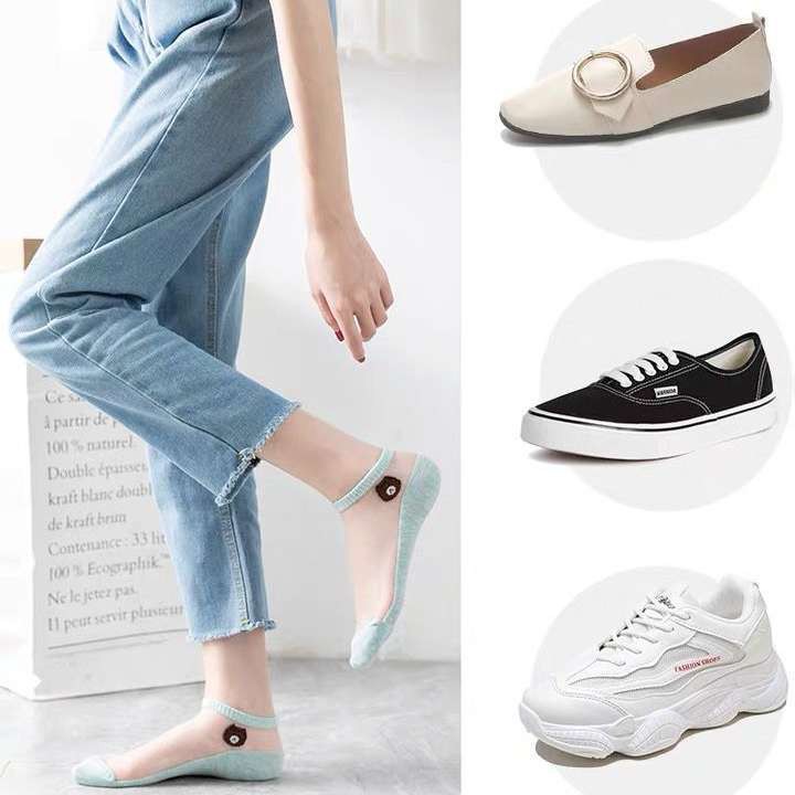 [HCM]Set 10 đôi vớ lưới thêu hoa cúc