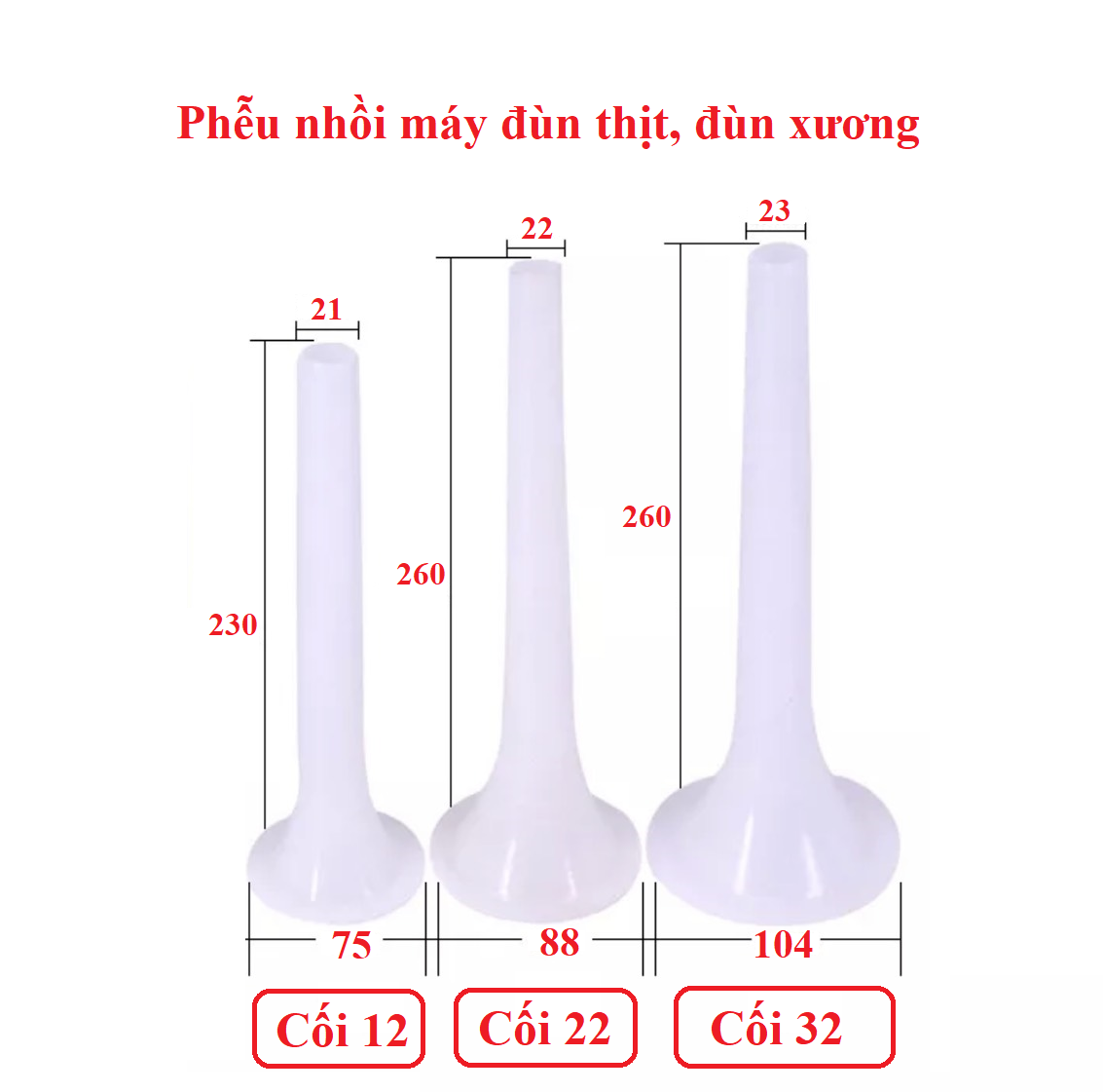 Phễu nhồi máy đùn thịt, đùn xương