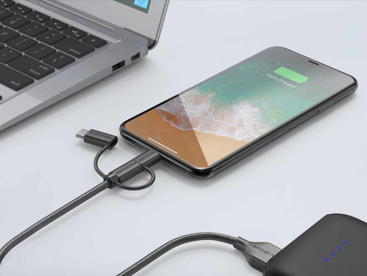 Cáp sạc nhanh 3 in 1 RAVPower CB021 - Type C - Lightning - Micro USB [BH12T]