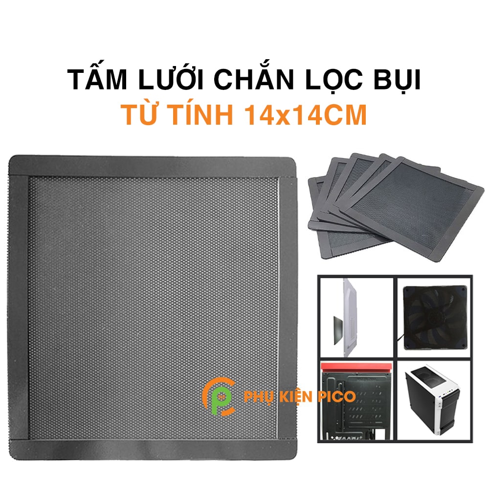 Tấm lưới chắn lọc bụi từ tính quạt máy tính kích thước 14x14cm 14x28cm - Lưới từ tính chắn bụi case máy tính