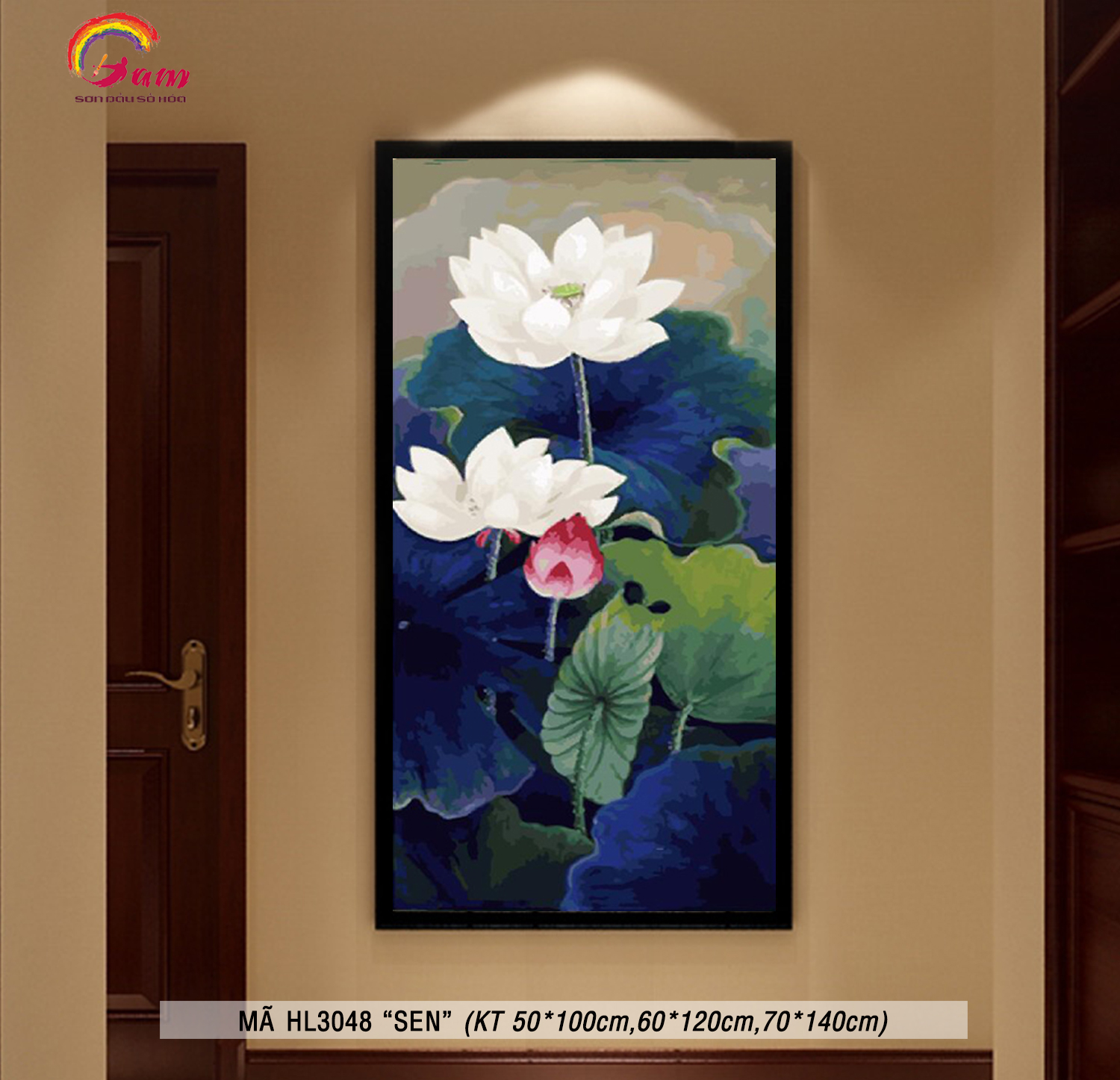 DIY Paint by numbers kit with frame for adults White Lotus Painting For Wall Decor New Hobby And meaningful gift HL3048