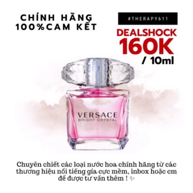 Mẫu Thử Nước Hoa Nữ Versace Bright Crystal / Chuẩn authentic (5ml/10ml/20ml)