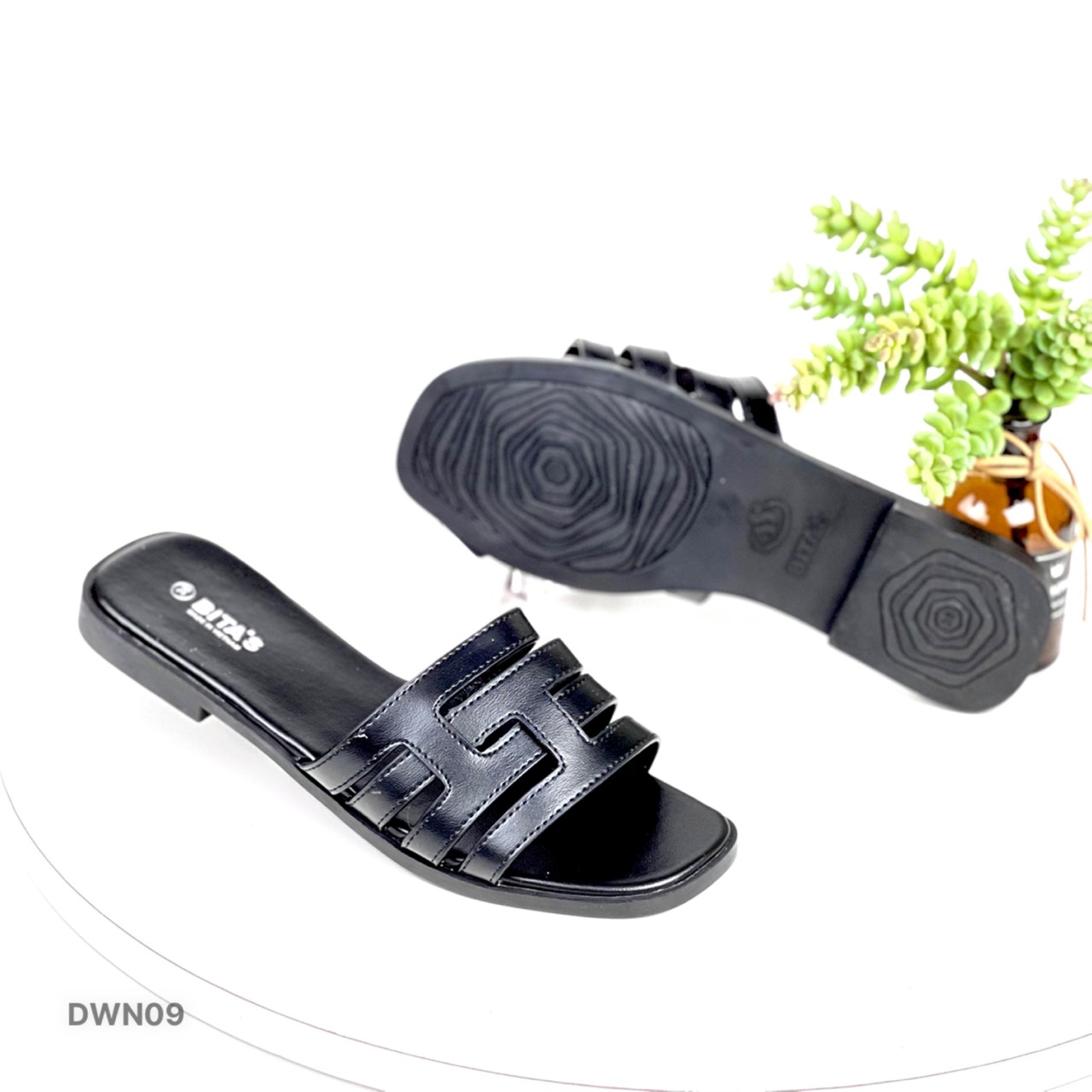 Dép lê nữ BiTas phối dây đan đế bệt DWN09