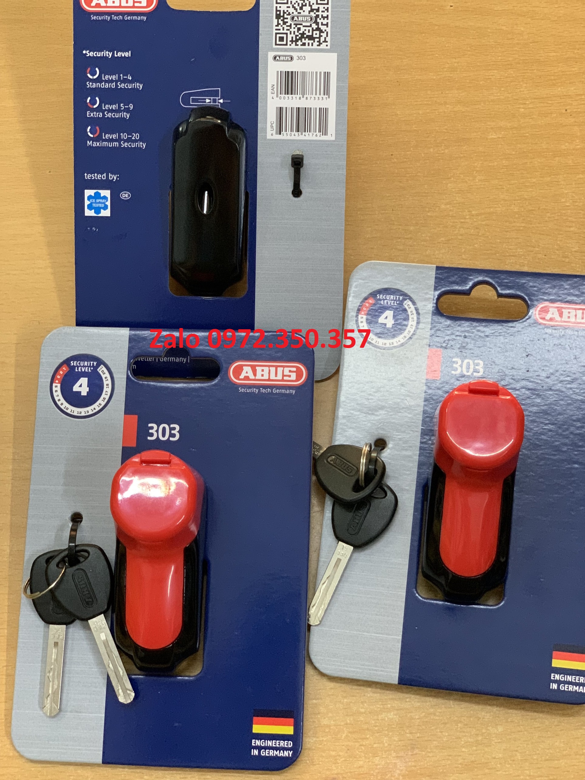 Khóa đĩa xe máy ABUS 305 (Đỏ)