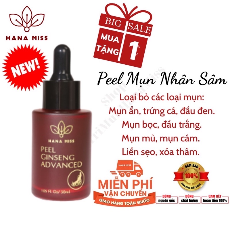 Serum Xóa Mụn Peel Nhân Sâm HANA MISS 30ml Giảm Thâm Nám Và Tái Tạo