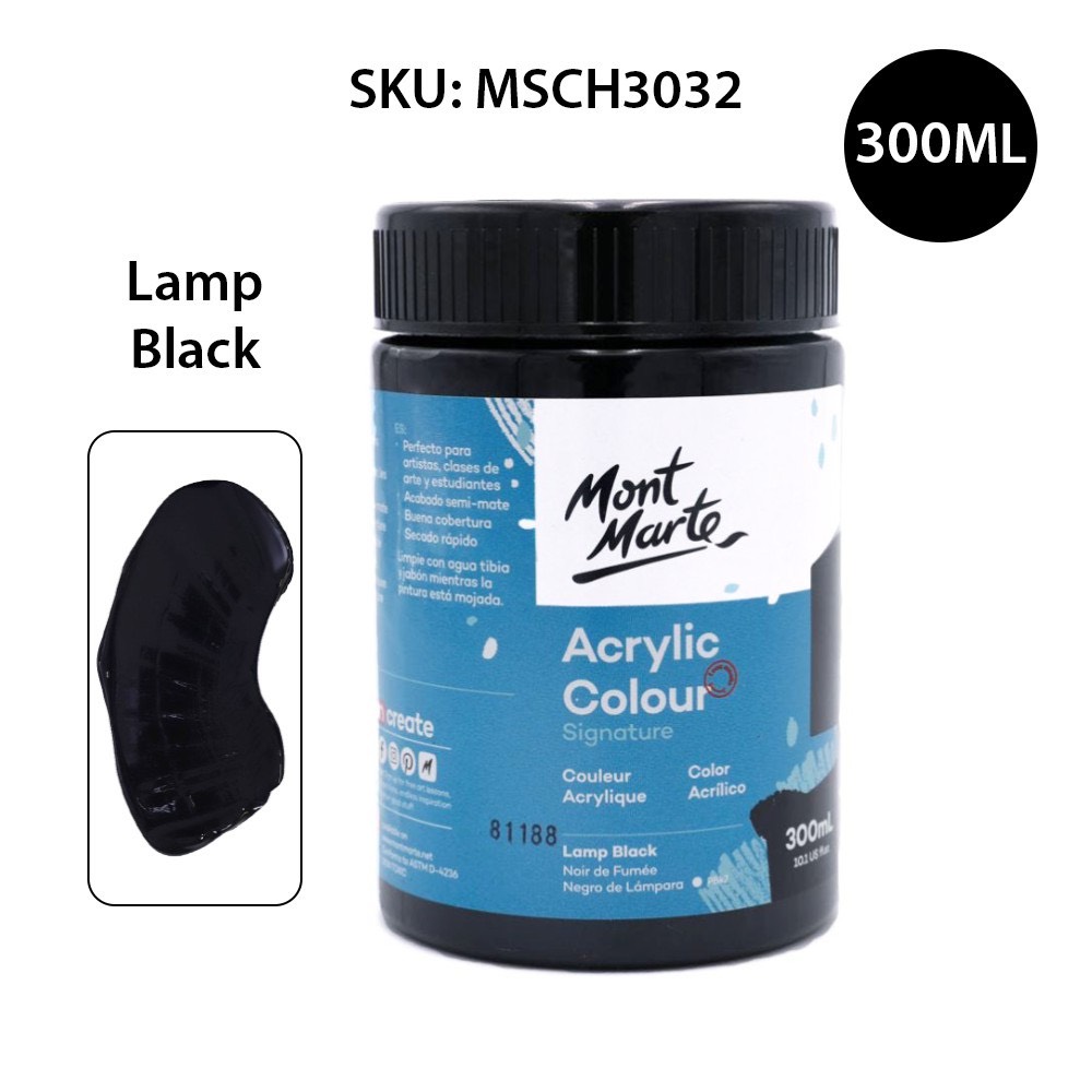 Màu Acrylic Mont Marte Đen, Trắng 300ml