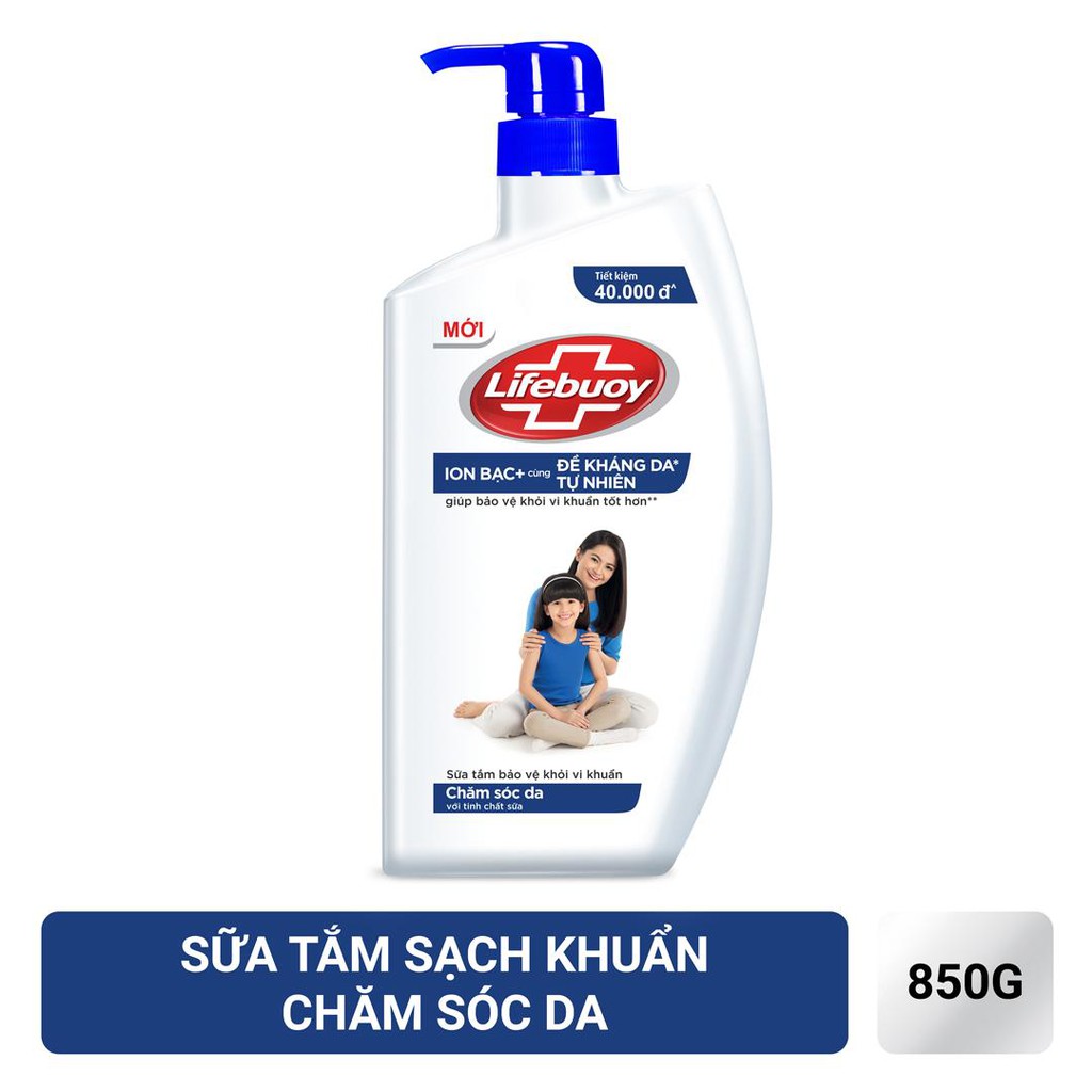 [HCM](Xanh đậm )Sữa Tắm Lifebuoy Ion Bạc Chăm Sóc Da chai 850gr
