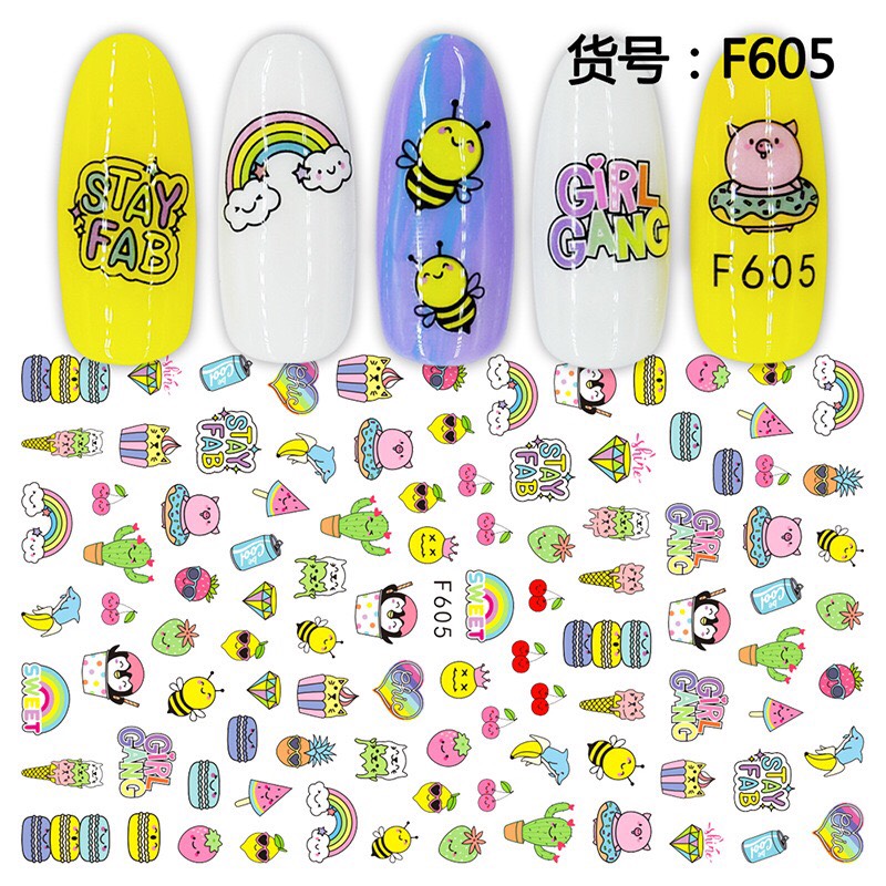 STICKER DÁN MÓNG HÌNH XƯƠNG RỒNG