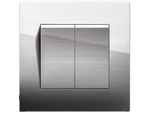 Bộ công tắc đôi 2 chiều 16A Màu Trắng hoặc Xám Bạc Vivace - Ổ Cắm nhà ở Schneider Electric - KB32_WE_G19; KB32_AS_G19