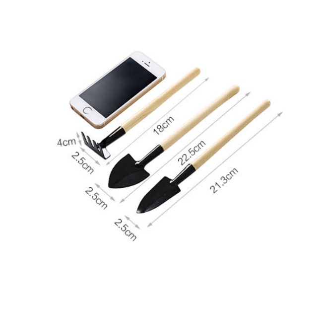 Bộ dụng cụ làm vườn mini 3 món cán gỗ RẺ VÔ ĐỊCH