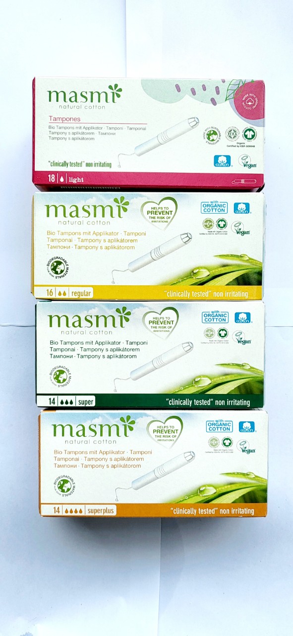 Tampon Masmi Organic Cotton có cần đẩy ( 1 thỏi )