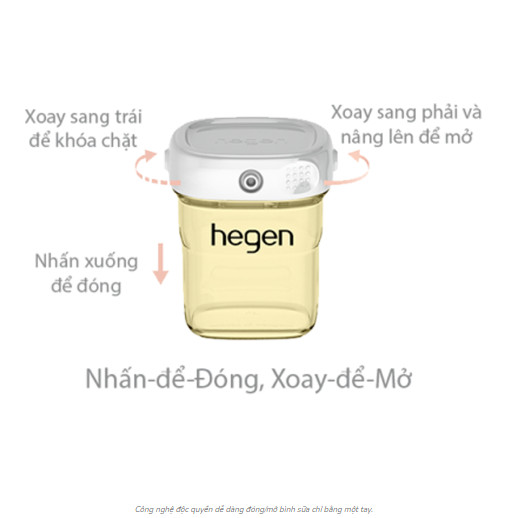 Bình trữ sữa Hegen PPSU nắp màu trắng