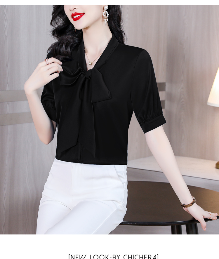 🔥[C025] Áo SƠ MI KIỂU NỮ CỘT NƠ CỔ tay lửng hàng Quảng Châu xinh xắn cực HOT - kholenqc