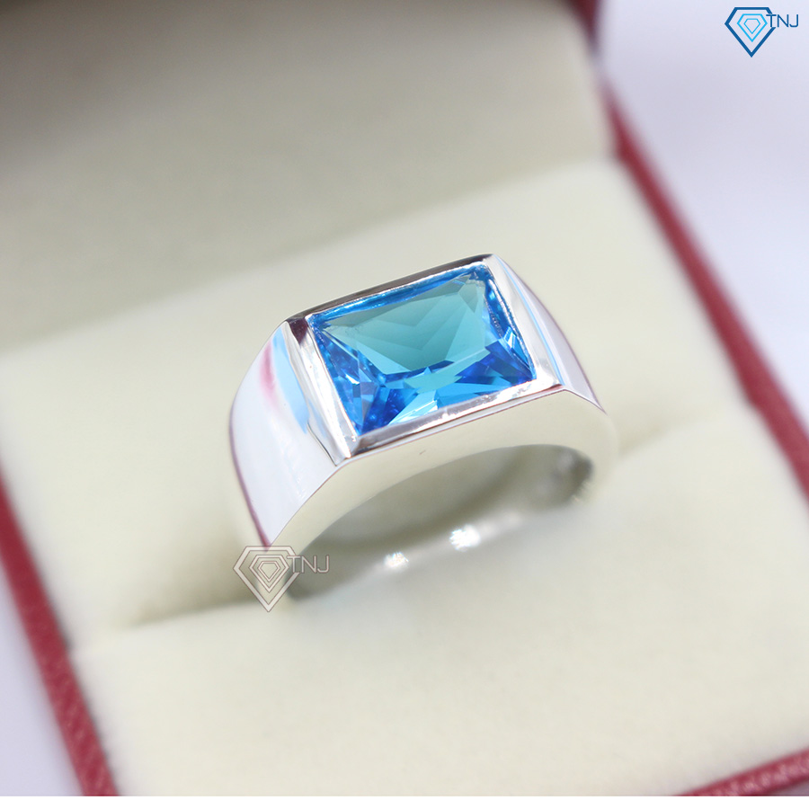 Nhẫn bạc nam mặt đá xanh dương NNA0065 - Trang Sức TNJ