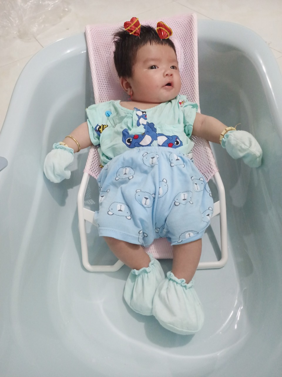 Lưới đỡ tắm bé có gối đầu