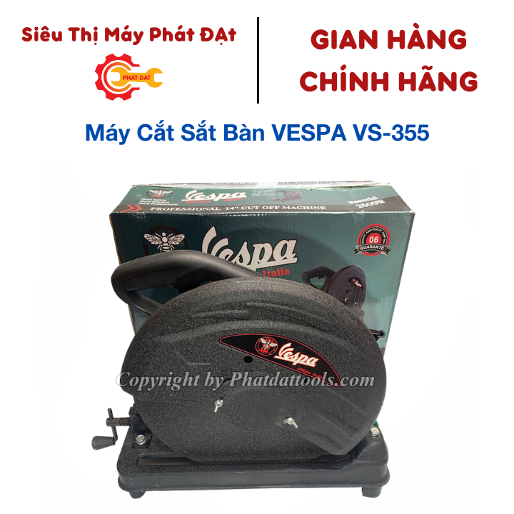 Máy cắt sắt bàn vespa vs-355 thế hệ mới-công suất 2500w-kèm sẵn đá cắt-bảo hành 6 tháng