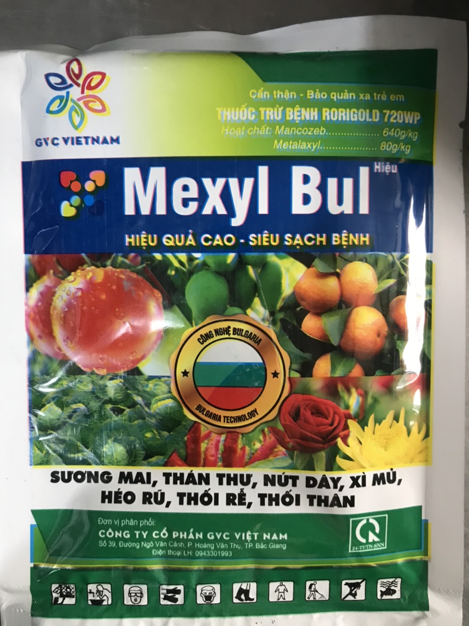 T huốc trừ nấm bệnh bột xanh MEXYL BUL chuyên dùng hoa lan, hoa hồng (40g)