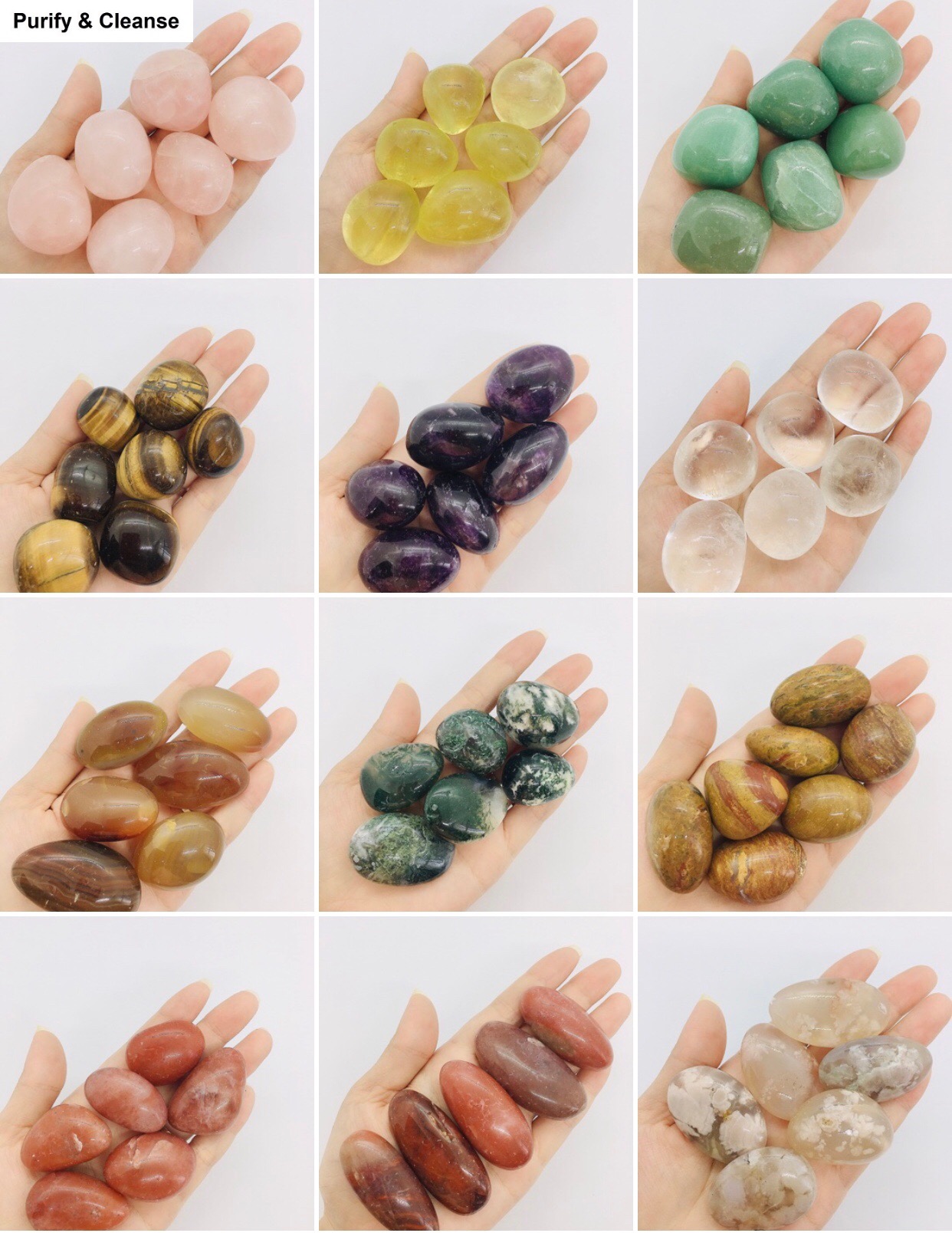 Purify & Cleanse Agate Stone Healing Stone Đá Mã Não Size 3cm~ 4cm