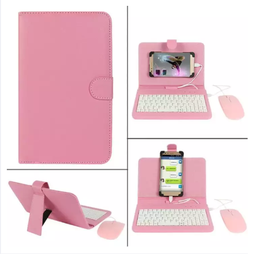 Bao Da Bàn Phím + chuột + Lót chuột cho điện Thoại Android Có Dây