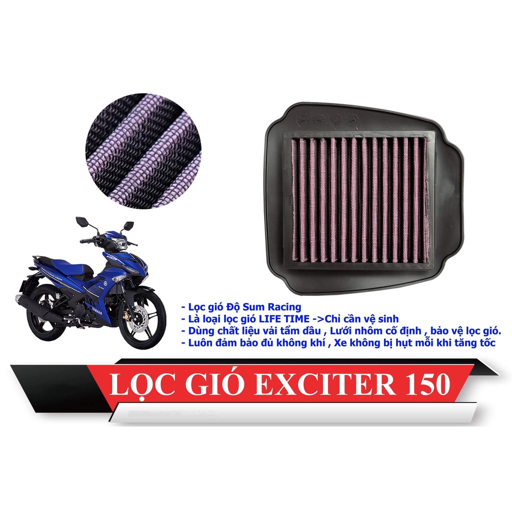 Lọc gió tăng tốc  [ta racing] ex150 / exciter y15zr / ex135 / ex155