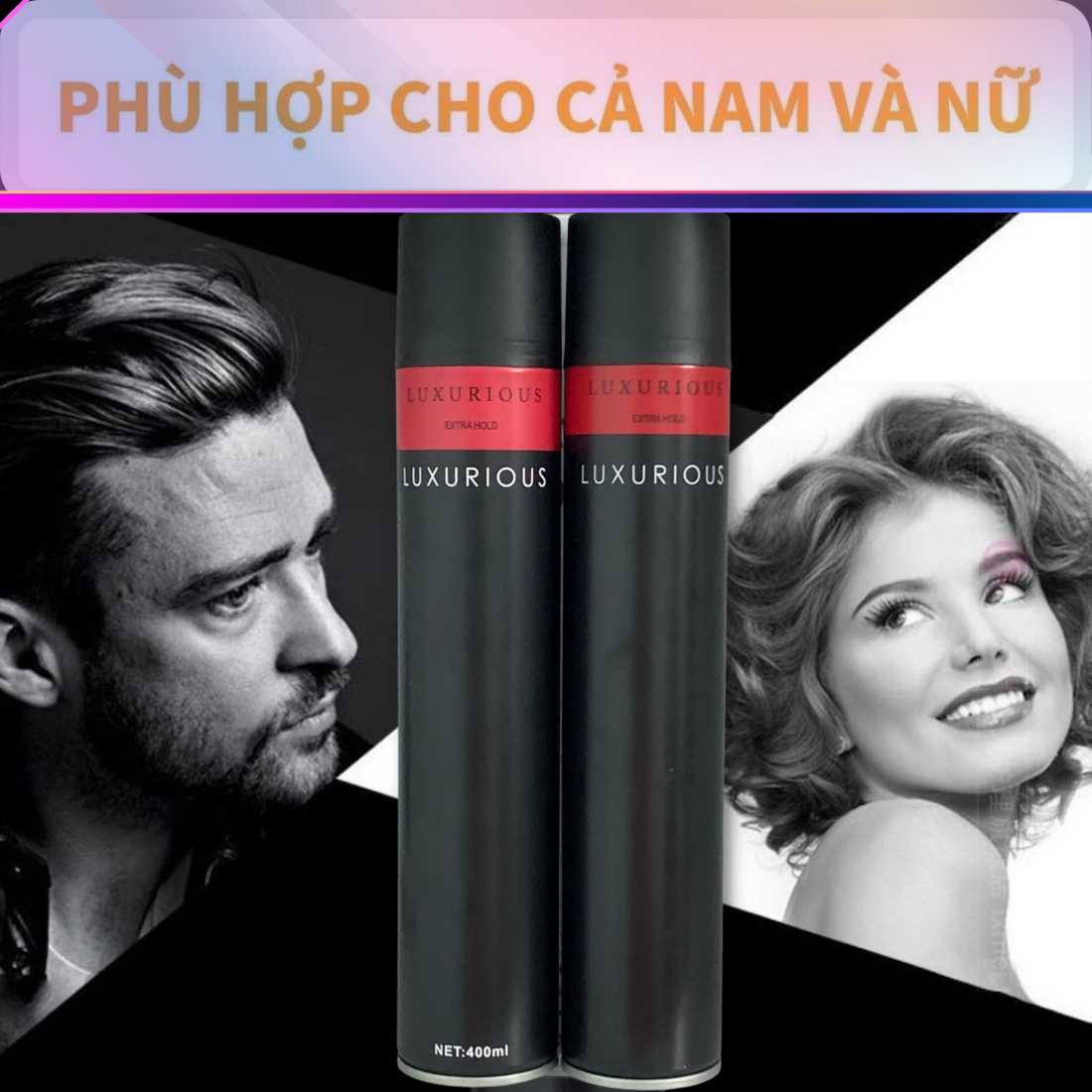 Gôm xịt tóc LUXURIOUS keo xịt tóc nam giữ nếp tóc tạo kiểu tóc