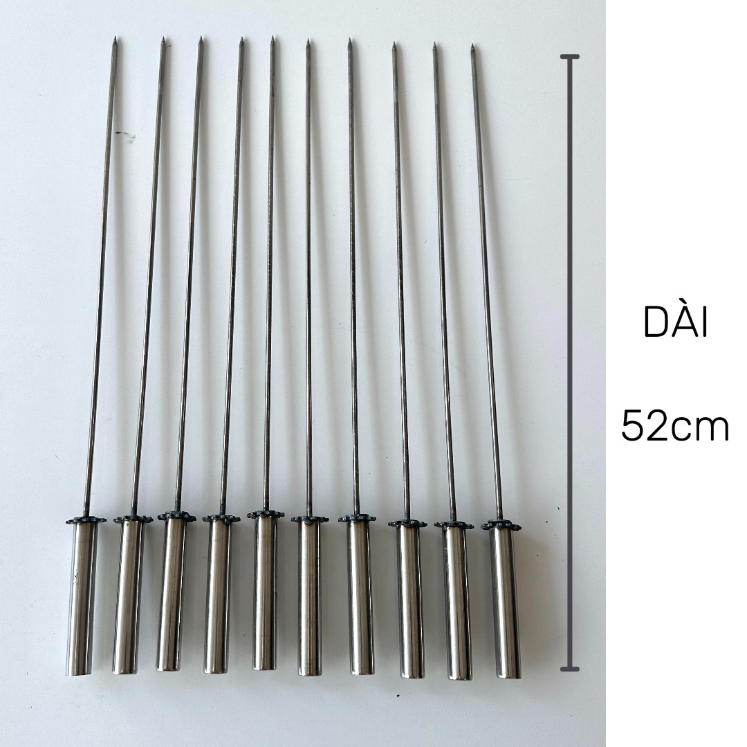 [ Bộ 10 xiên ] Máy nướng thịt, chả mini tự động chuẩn 100% inox lắp cho máy  5 - 7 - 10 - 15 xiên