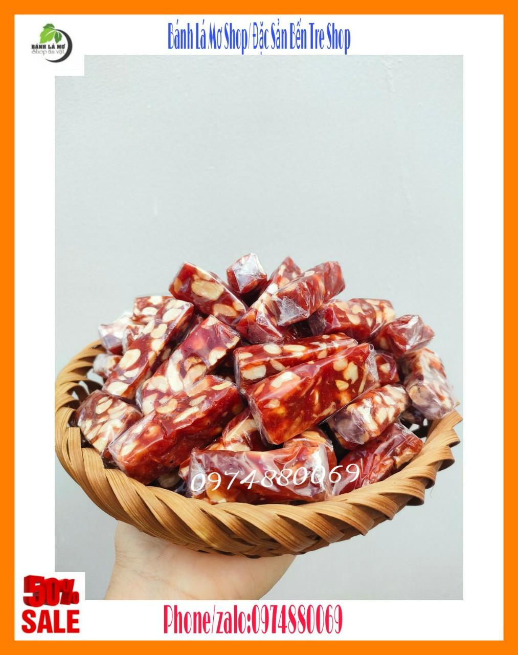 Kẹo chuối gừng cốt dừa đậu phộng Bến Tre 1kg