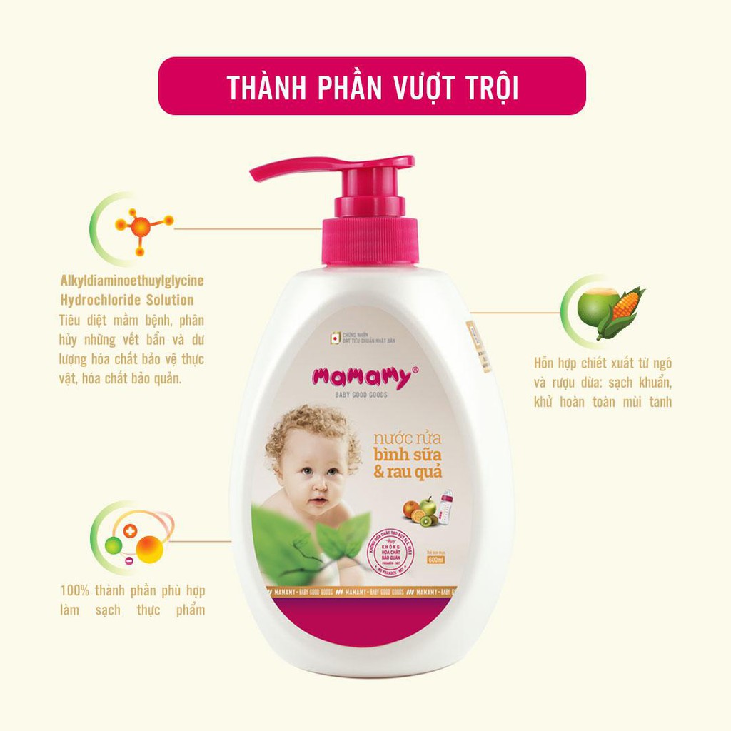 [HCM]Nước rửa bình sữa Mamamy.