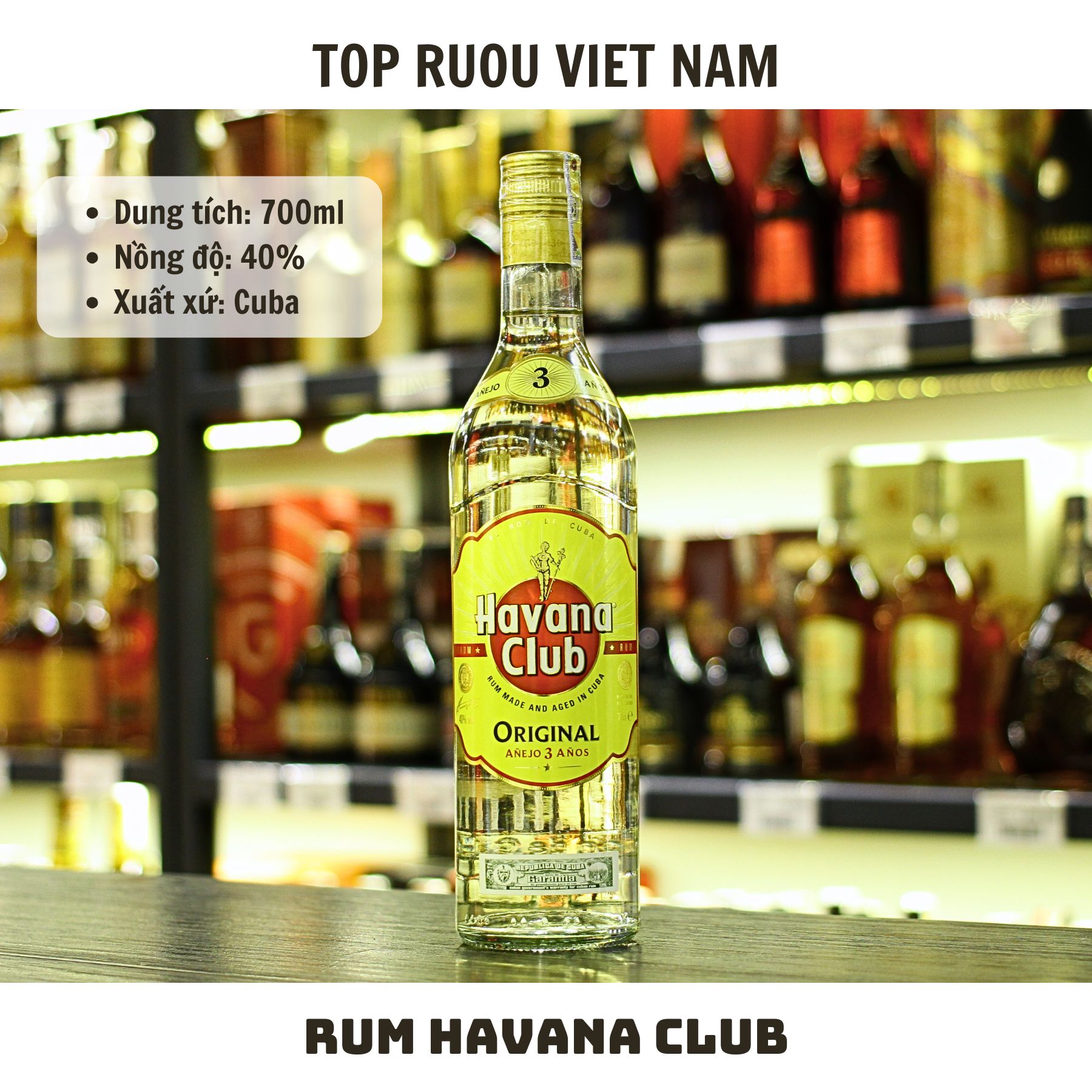 [Top Rượu VN] Rượu Rum Havana Club - Havana Anejo Reserva 700ml [Chính Hãng]