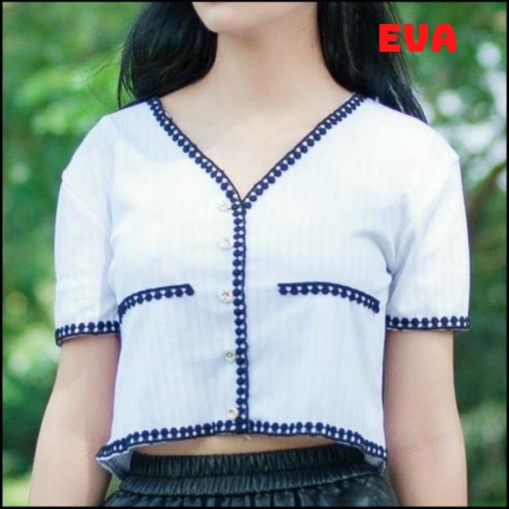 Áo kiểu nữ cài nút phối viền ren - Chưa bao giờ lỗi mode
