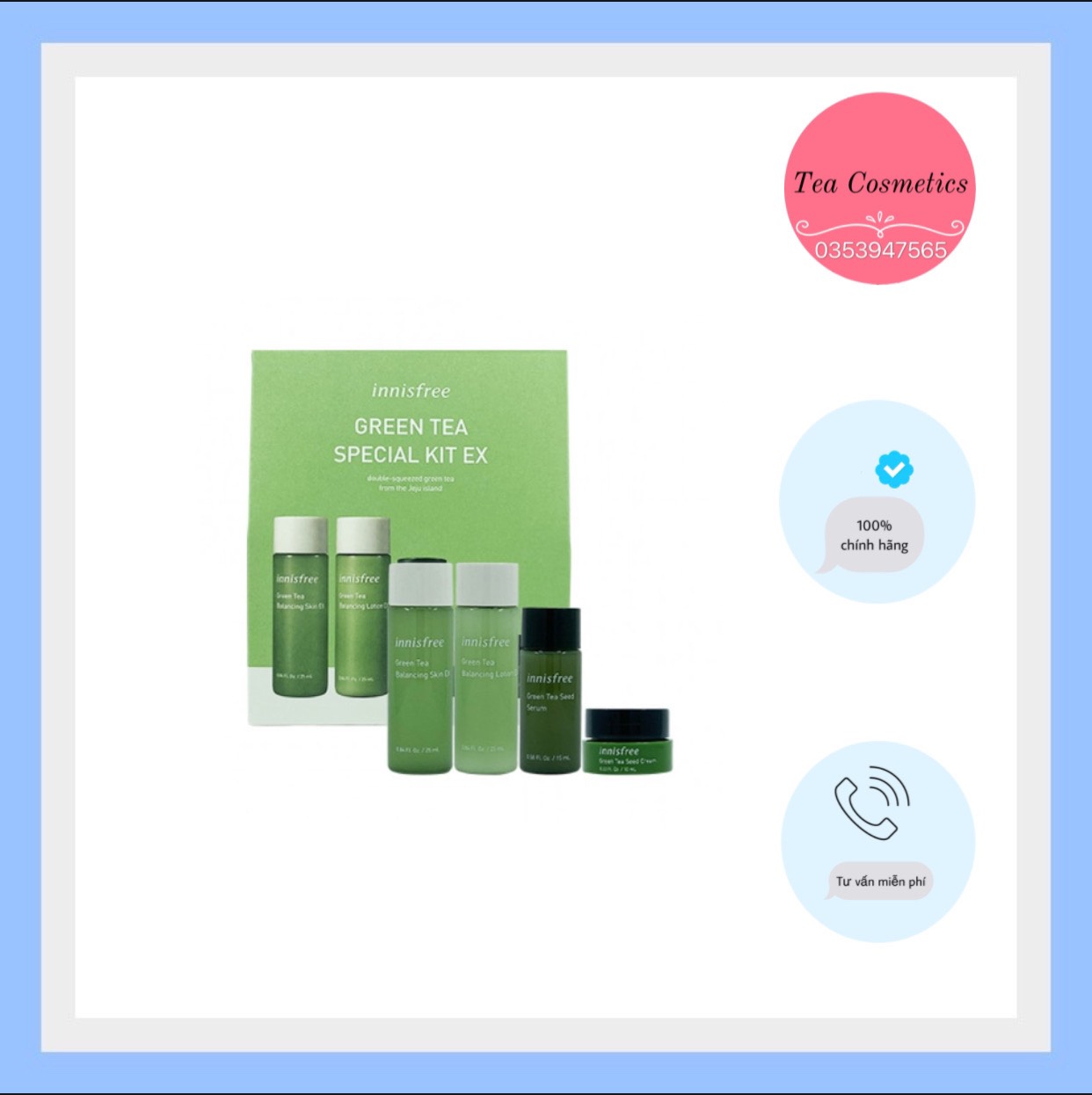 Bộ Dưỡng Trà Xanh Mini Innisfree Greentea Special Kit Ex.