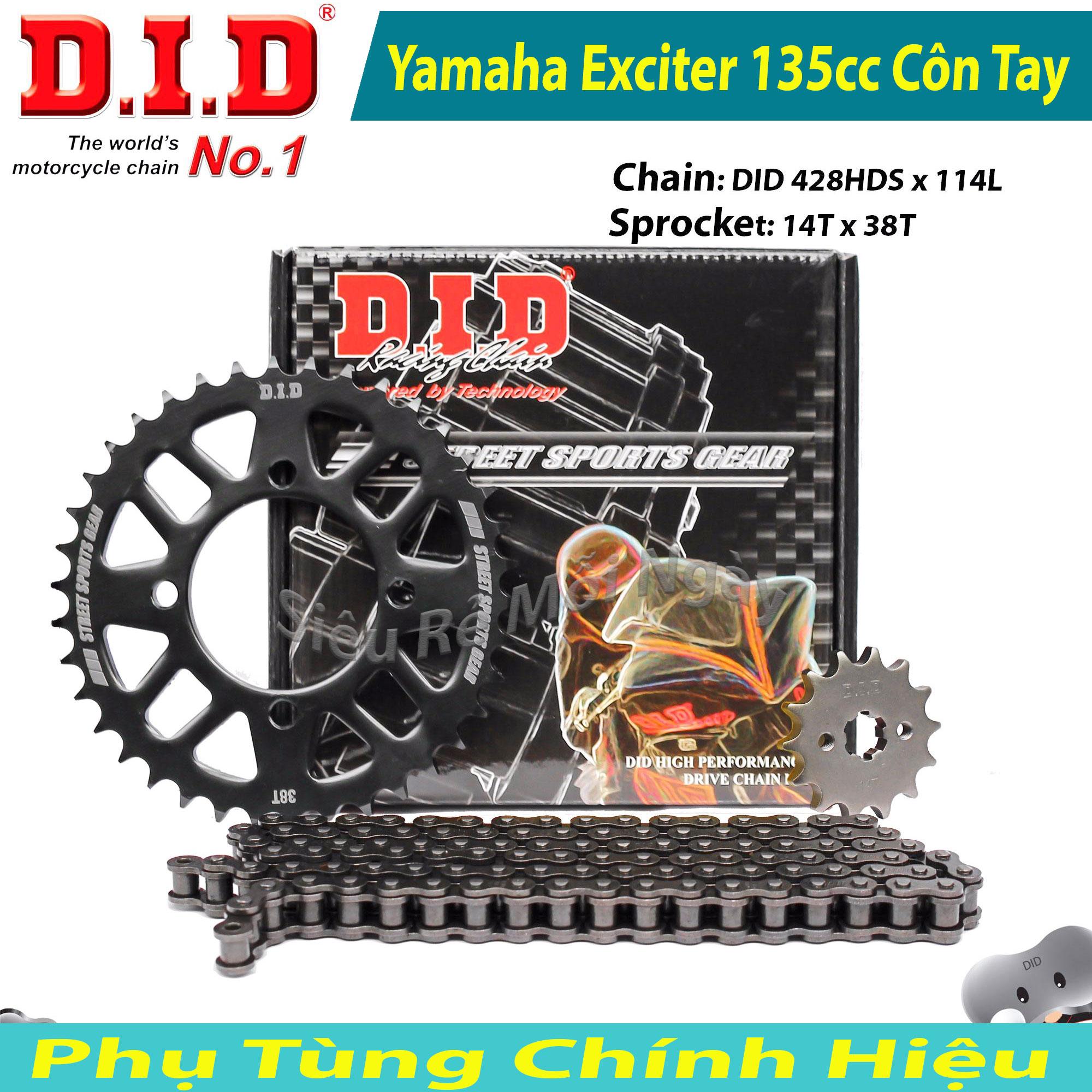 Nhông sên dĩa DID Exciter 135cc 2011 Côn Tay Sên đen 10ly Thái Lan ( 14T x 38T )