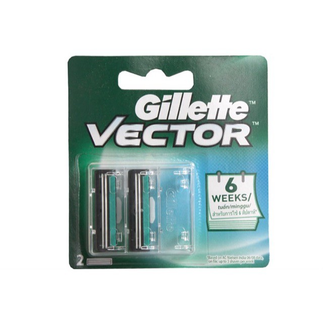 VỈ 2 LƯỠI DAO CẠO RÂU GILLETTE VECTOR LƯỠI KÉP