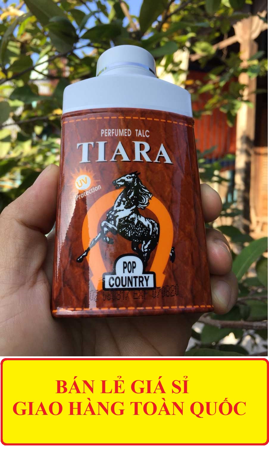 [HCM]Phấn thơm Tiara Pop Country UV Protection Perfumed Talc 90g phấm rôm Thái Lan