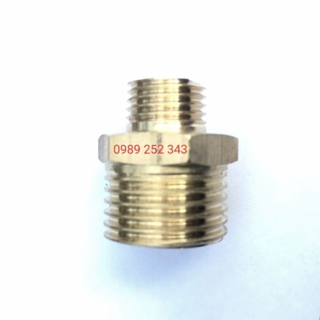 Nối 2 đầu ren ngoài 100% đồng thau 21/13 mm