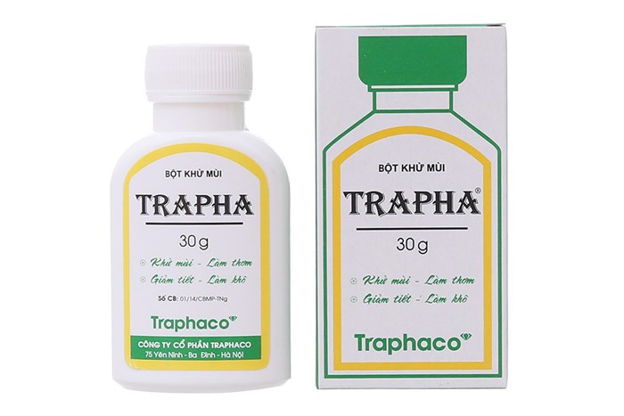 5 hộp bột khử mùi TRAPHA lọ 30g