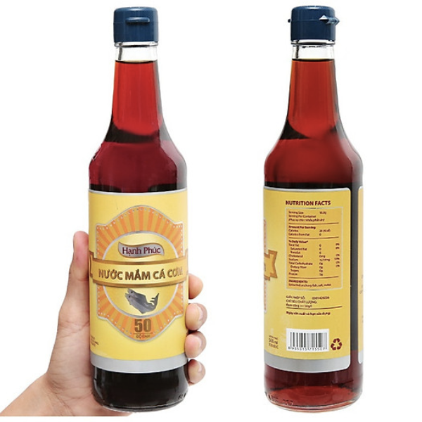 [Siêu thị WinMart] -Nước mắm cá cơm 50 độ đạm Hạnh Phúc chai 500ml