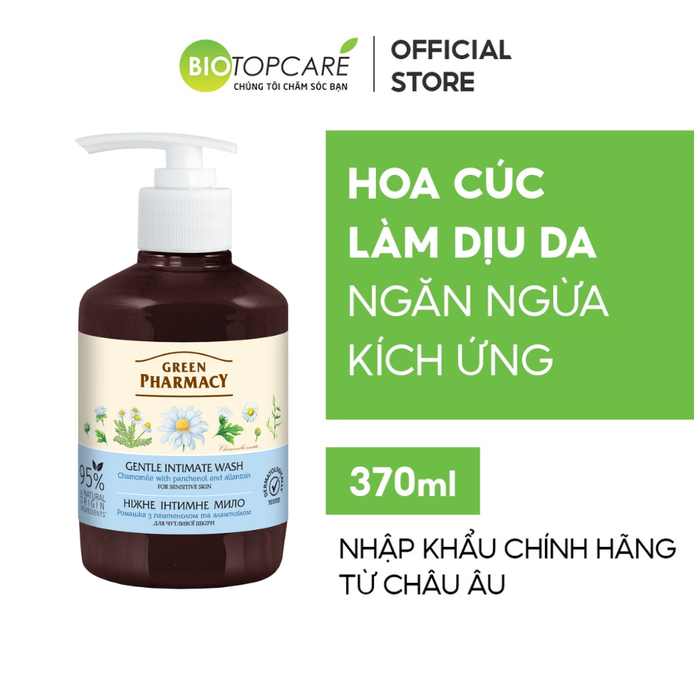 Dung dịch vệ sinh phụ nữ Zelenaya Apteka dành cho da nhạy cảm chiết xuất Hoa cúc 370ml - BioTopcare Official