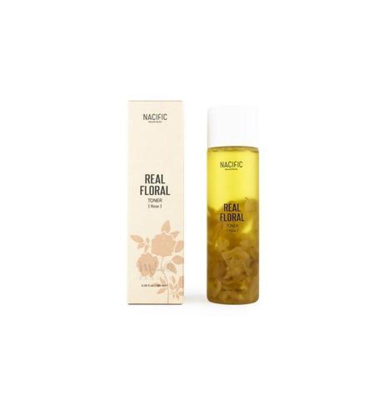 Nước cân bằng dưỡng trắng da hoa hồng Nacific -REAL FLORAL TONER ROSE 180ml