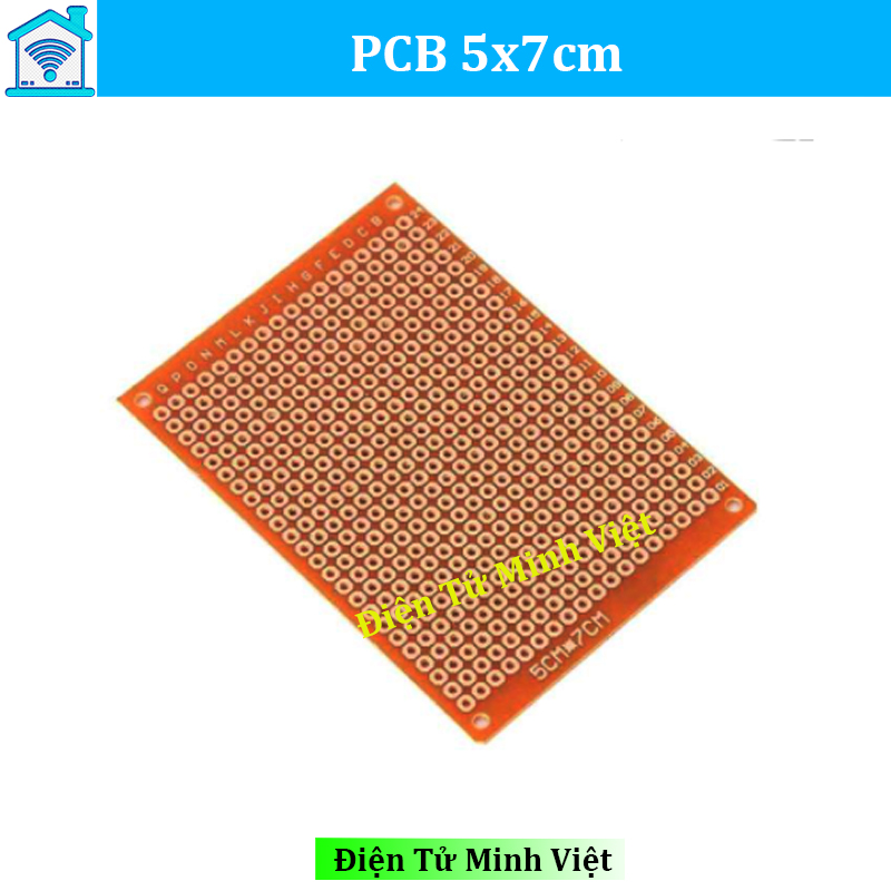 Combo 5 Tấm PCB Phíp Đồng Đục Lỗ 5x7Cm ( nâu ) Hàn mạch thủ công