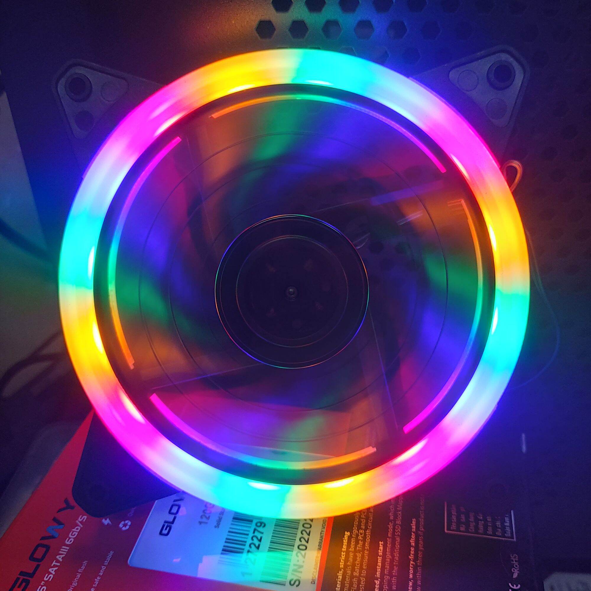 Fan LED 12cm 7 màu quạt cho case gaming cao cấp