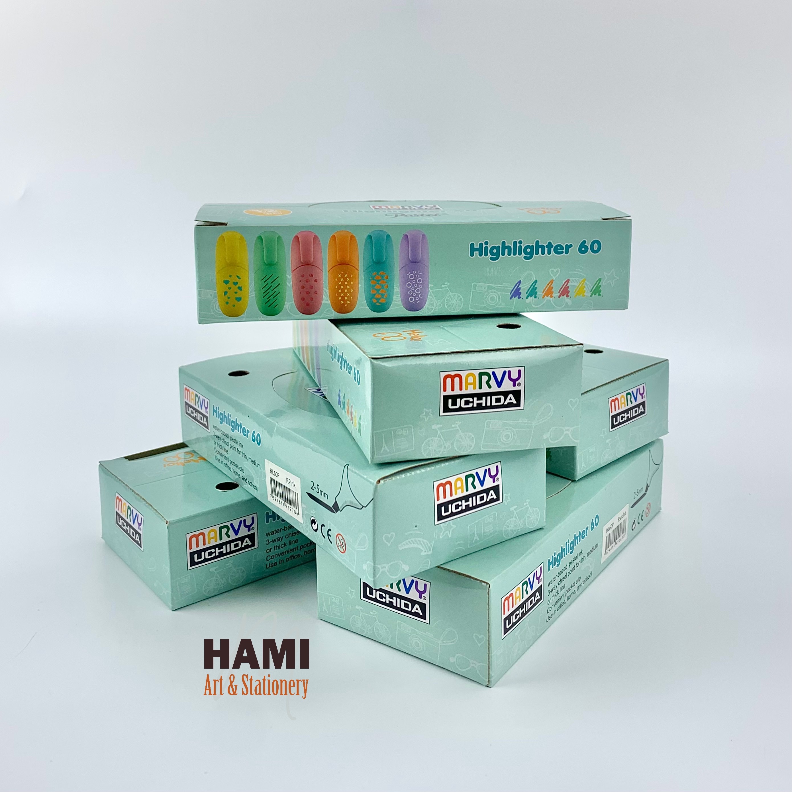 Bút dạ quang mini tone pastel Marvy HL60P