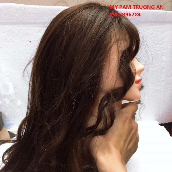 Đầu manocanh chịu nhiệt độ cao 75% tóc thật ( tặng eto )