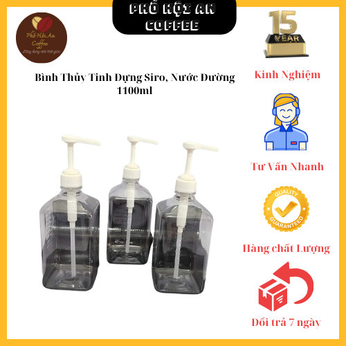 Bình thủy tinh đựng siro, nước đường 1100ml
