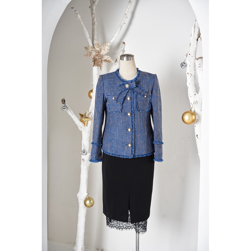 Voucher siêu sale 15% áo khoác dạ nữ tweed cổ nơ heradg - wkh20012