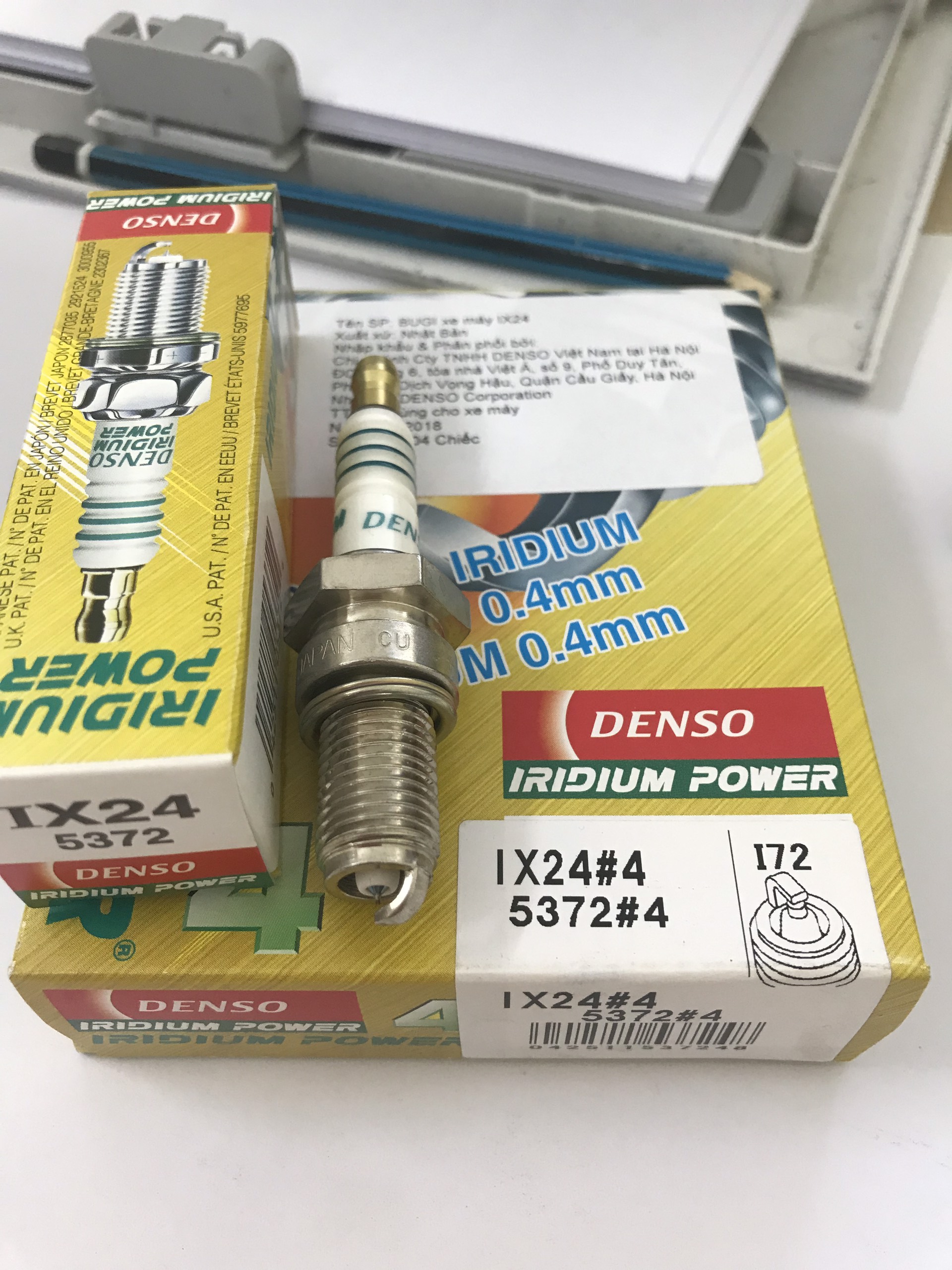 Bugi Denso Iridium power IX24 cho xe Suzuki GN 125, SYM HUSKY và SYM Wolf