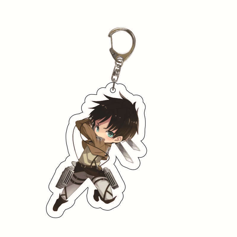 [Mới] 1 Móc khóa Attack on Titan mica nhân vật anime