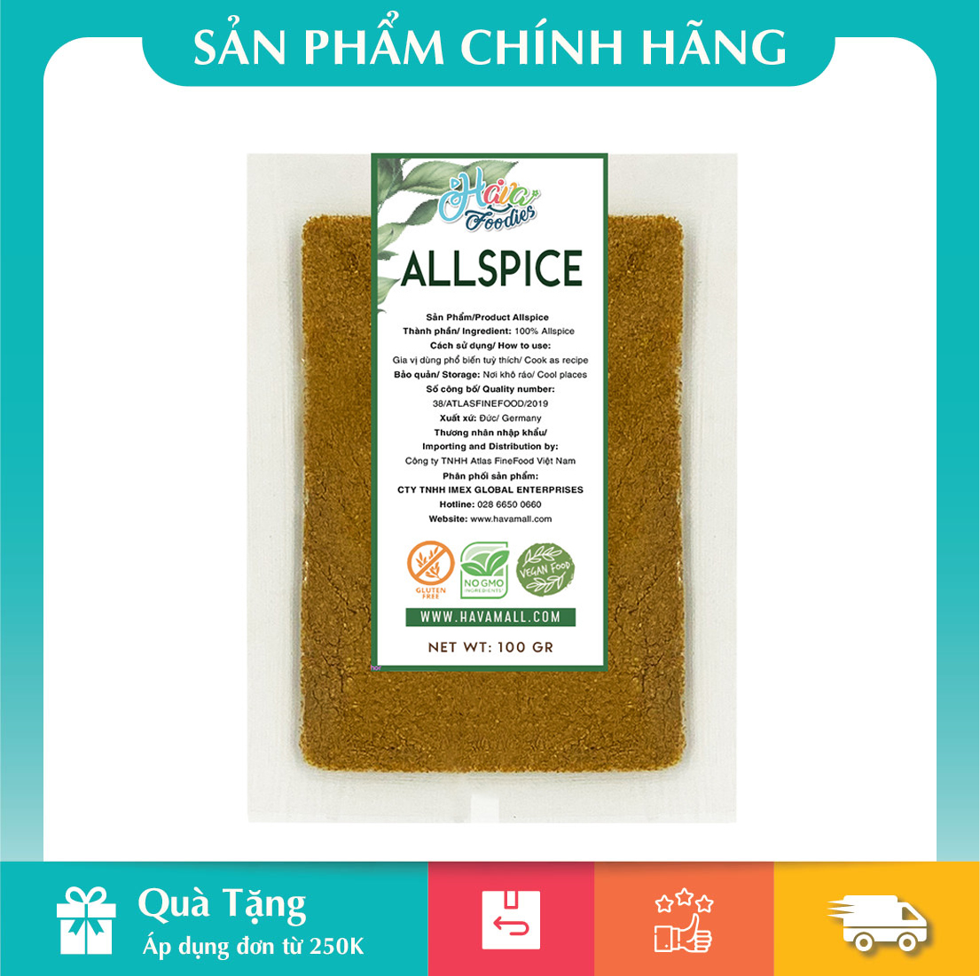 [HCM]Tiêu Bột Jamaica Gói 100gr - Allspice Ground