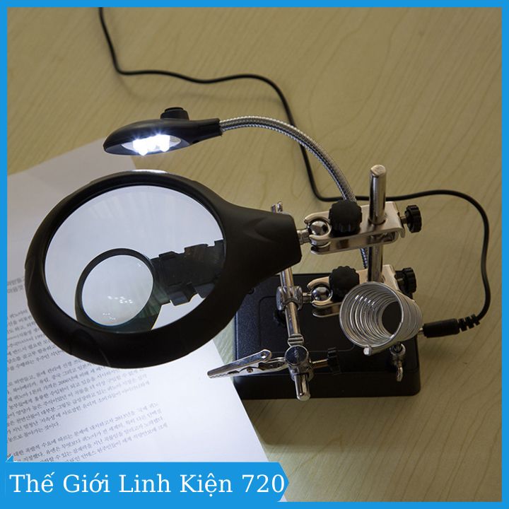 Double Desktop Magnifying Glass with Led Lighting Te-800