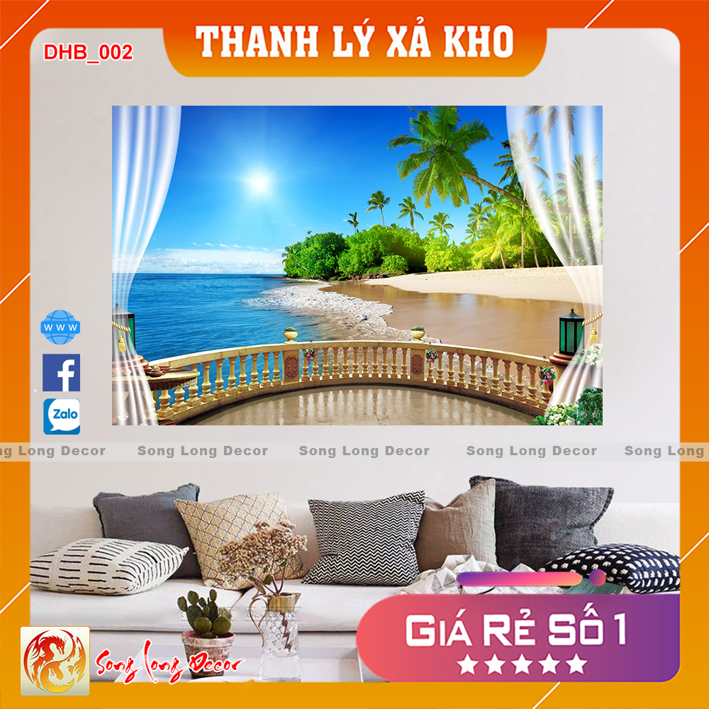 Tranh dán tường 3d - tranh 3d cửa sổ - giấy dán tường 3d - song long decor - dhb002